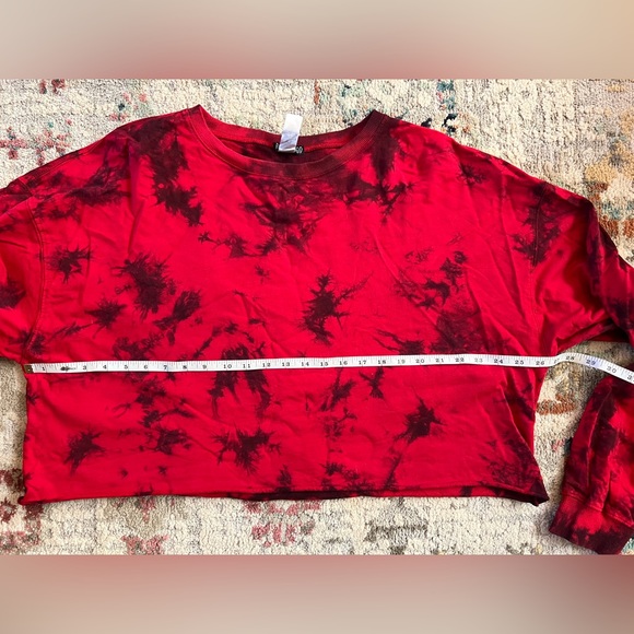 Current Mood Plus Size Red Tie Dye Sweatshirt 1X - Picture 7 of 8